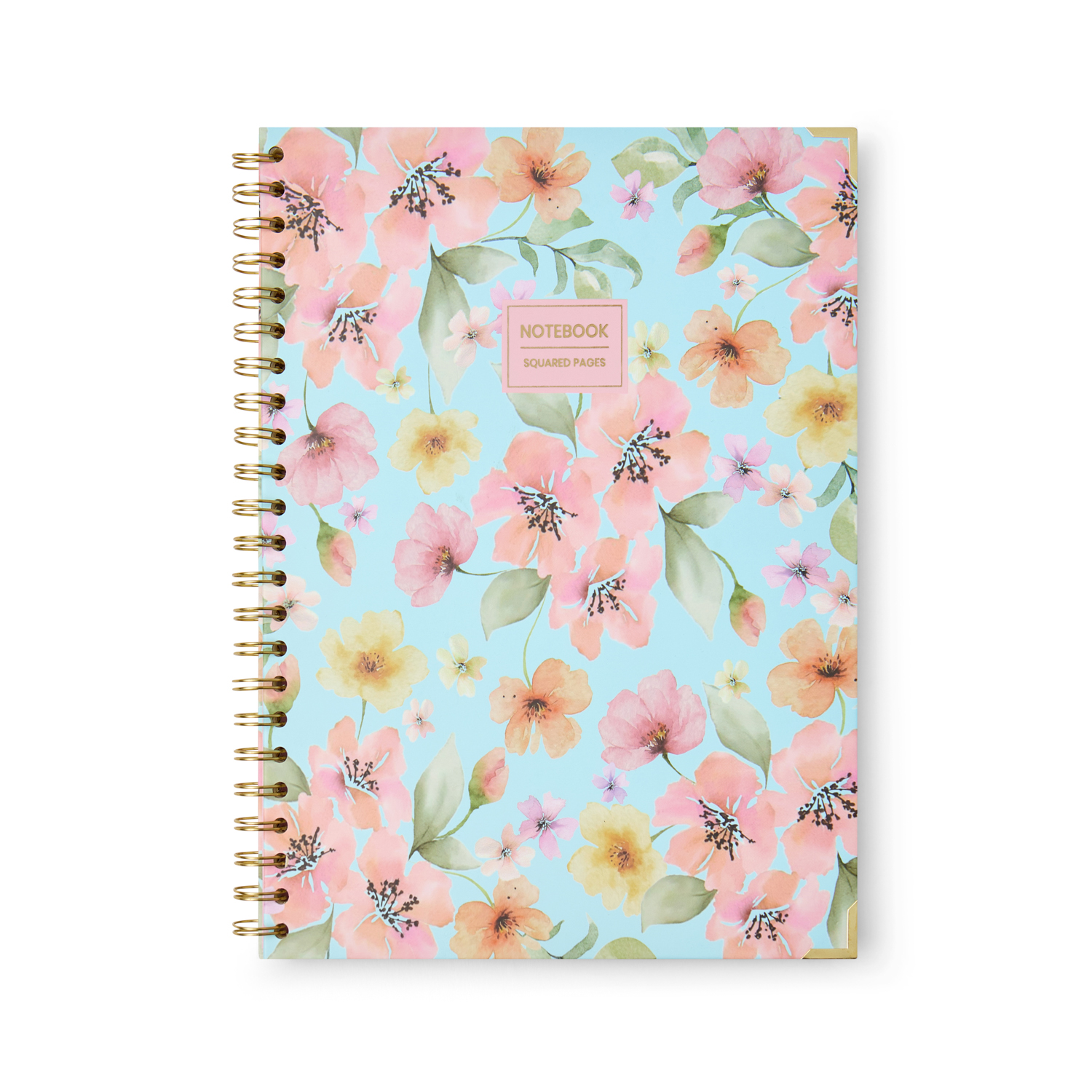 Cuaderno de flores, tamaño A4 con interior cuadrícula.
