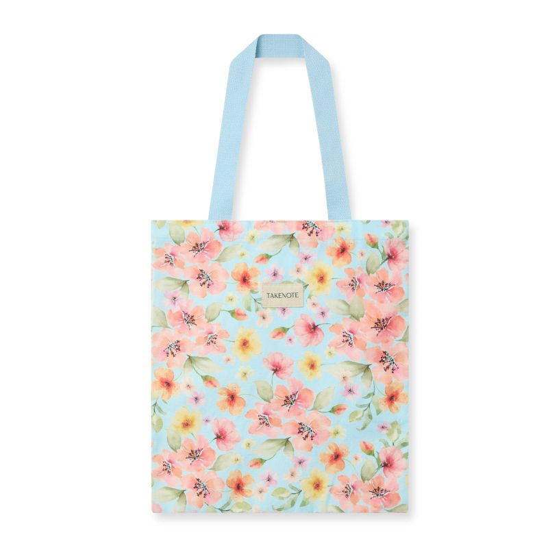 Bolsa totebag Nicole, cierre con imán. Amplia totebag con decoración floral.